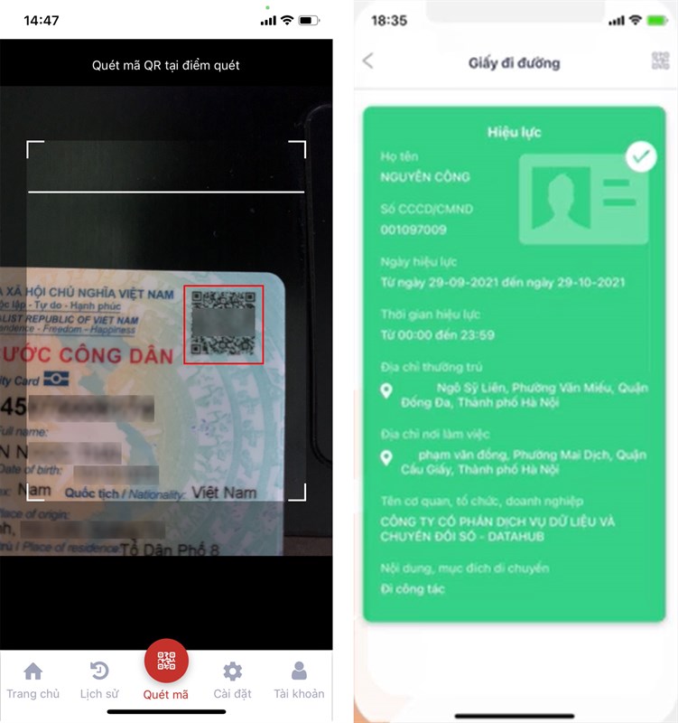 Cách tra cứu giấy đi đường trên thẻ CCCD