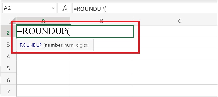 Hướng dẫn dùng hàm ROUNDUP trong Excel để làm tròn số đơn giản nhất > Cú pháp hàm ROUNDUP