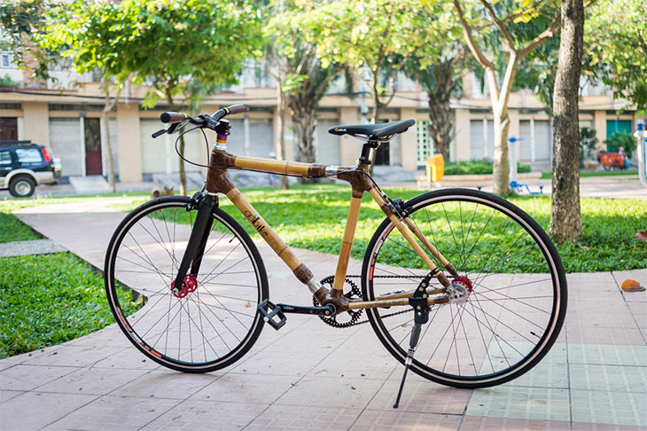 Bicycles made from bamboo frames