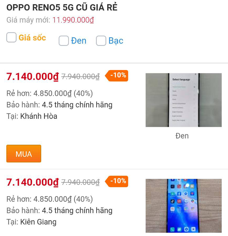 OPPO Reno5 5G cũ