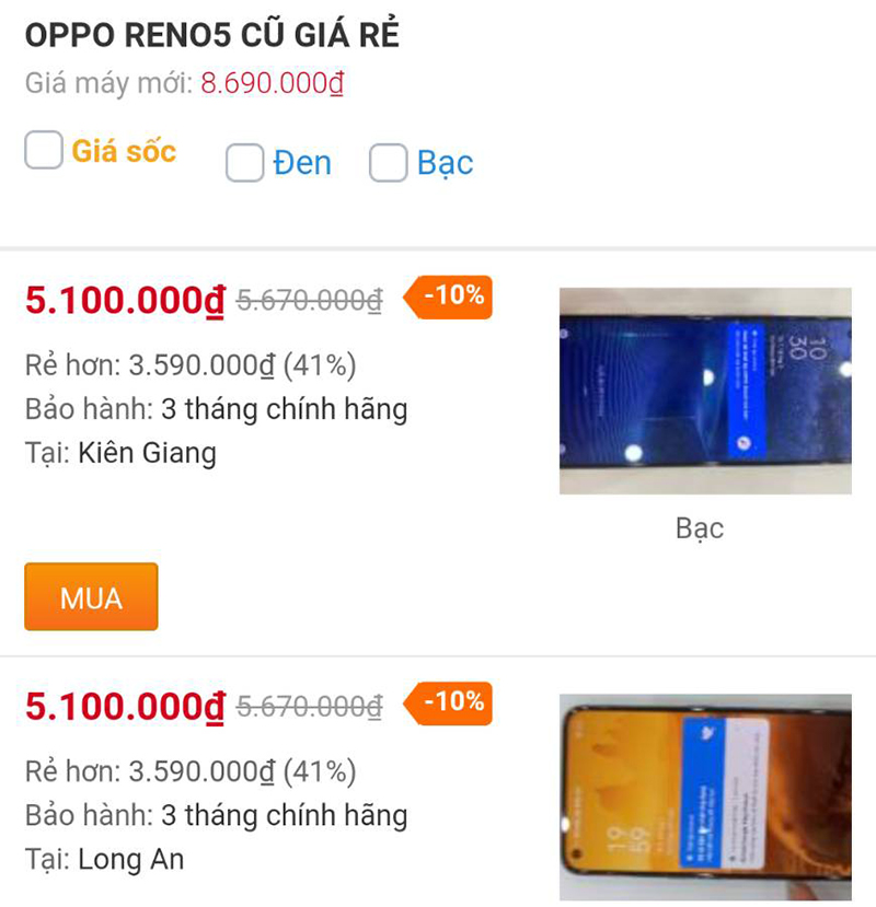 OPPO Reno5 cũ