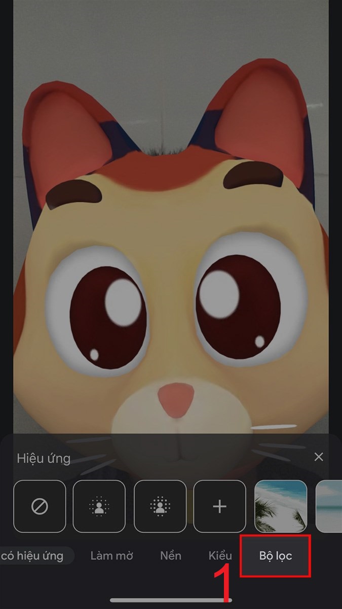 Bạn vuốt các tùy chọn sang phải để tìm Bộ lọc. Bạn vuốt các tùy chọn sang phải để tìm Bộ lọc.