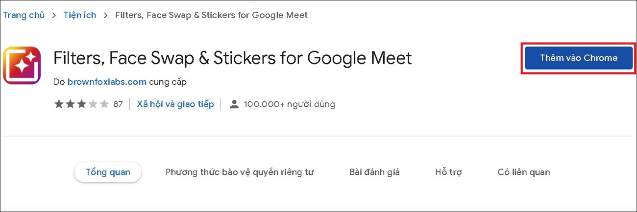 Cài Filter & Stickers for Google Meet Cài Filter & Stickers for Google Meet