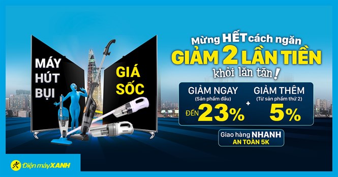 Top 5 máy hút bụi giảm đến 23%, giá chưa đến 500K. Mua ngay kẻo lỡ!