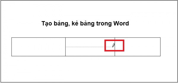 Cách chia ô trong Word dễ hiểu đơn giản nhất > Bước 2: Con trỏ chuột chuyển thành cây bút, bạn có thể bắt đầu kẻ bảng 