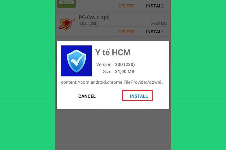 After downloading, you open the file and select Install