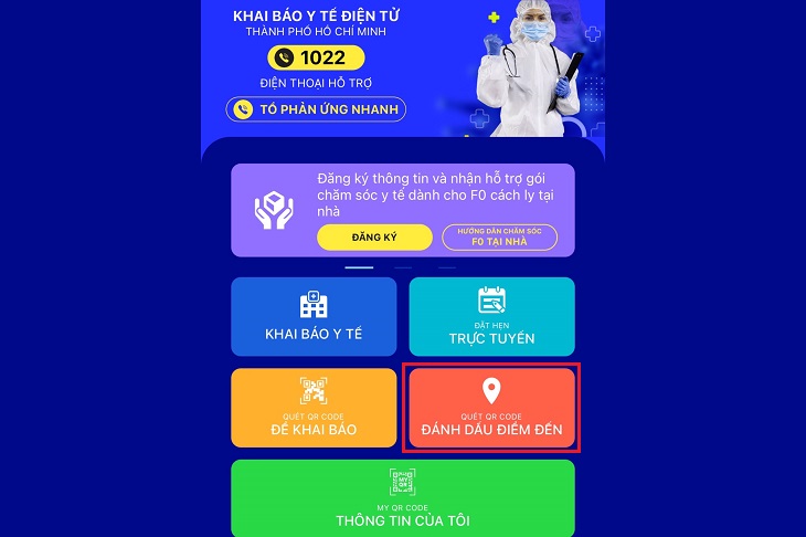 At the main interface, you select Mark the destination