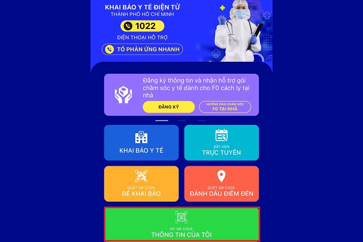 At the main interface, you select My information