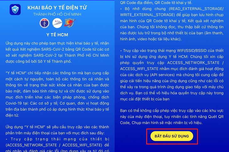 At the main interface, you scroll down to the end of the introduction section and select Start to use