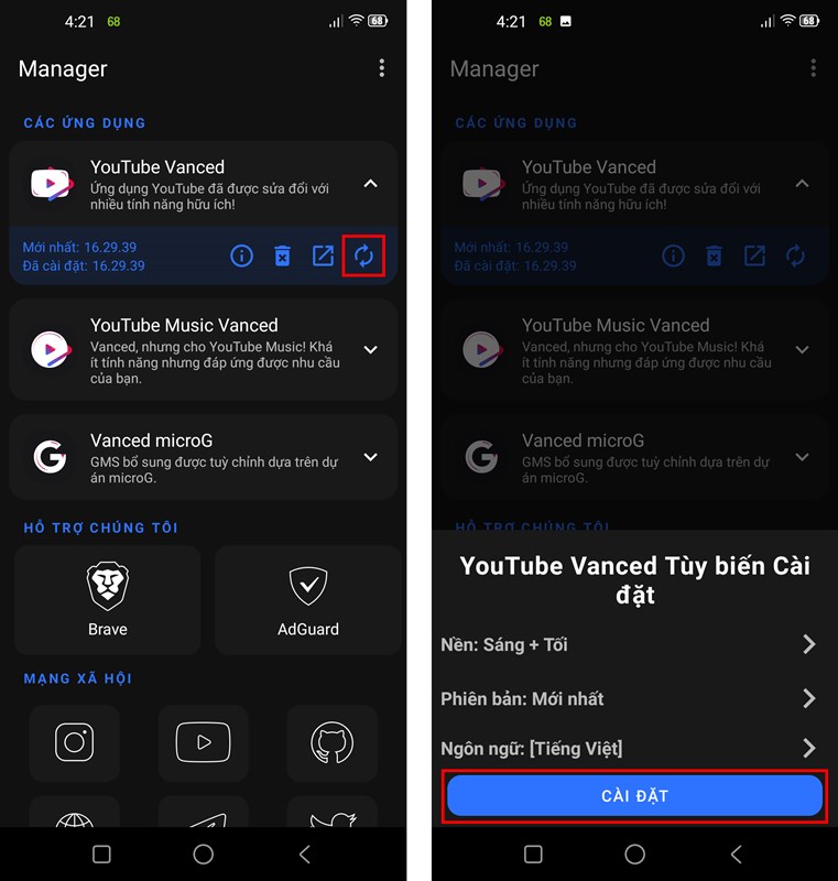 Cách tải Vanced Manager 2.6.1 mới Cách tải Vanced Manager 2.6.1 mới