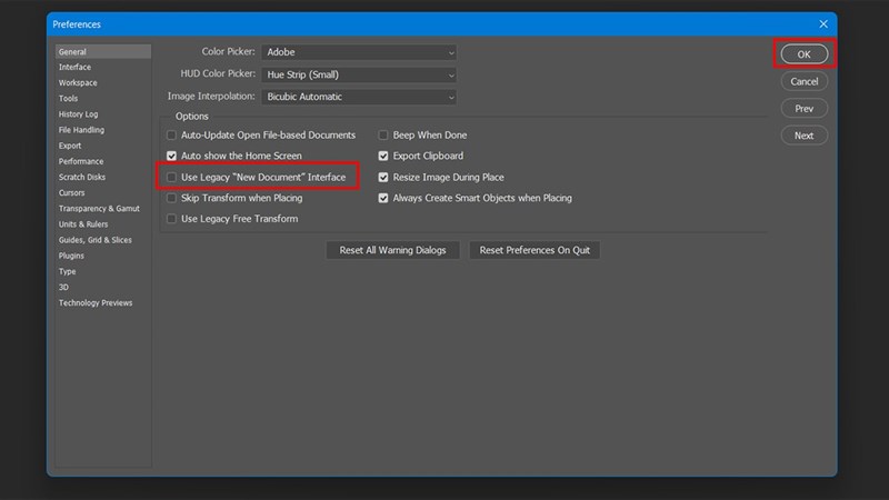 Cách khắc phục lỗi không tạo được file mới trong Photoshop