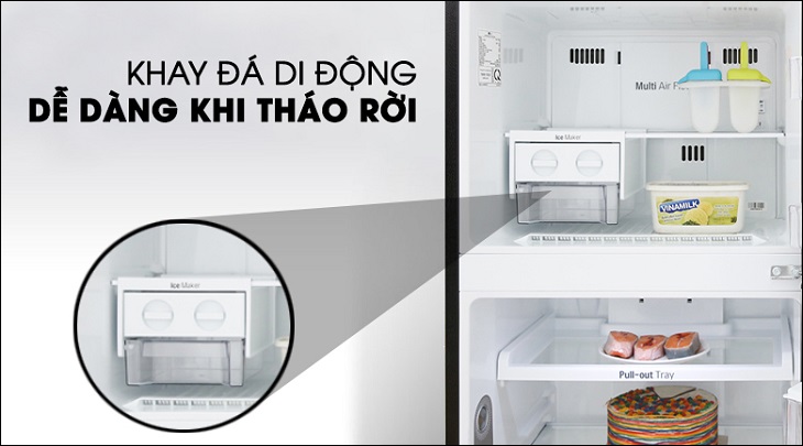 Tư vấn chọn mua tủ lạnh LG chất lượng cho mọi gia đình > Khay đá di động trên Tủ lạnh LG Inverter 315 lít GN-D315BL