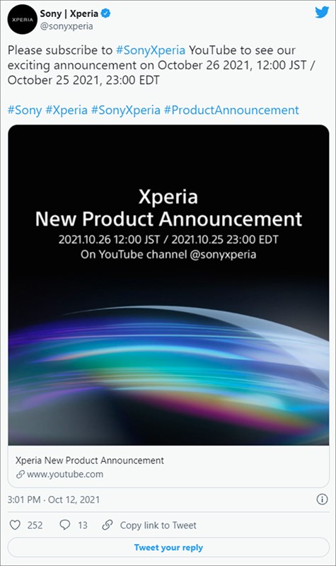 Sony công bố sự kiện ra mắt sản phẩm Xperia mới vào ngày 26/10 Sony công bố sự kiện ra mắt sản phẩm Xperia mới vào ngày 26/10