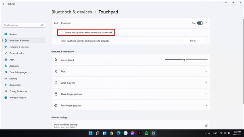 Cách vô hiệu hóa các cử chỉ touchpad trên Windows 11