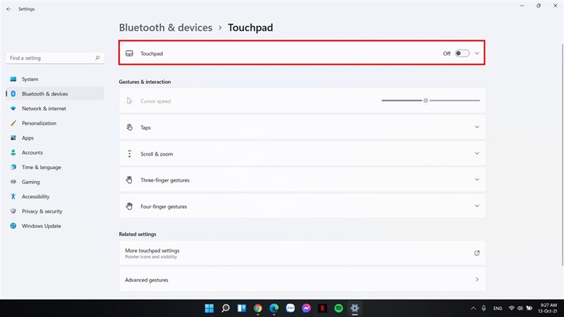Cách vô hiệu hóa các cử chỉ touchpad trên Windows 11