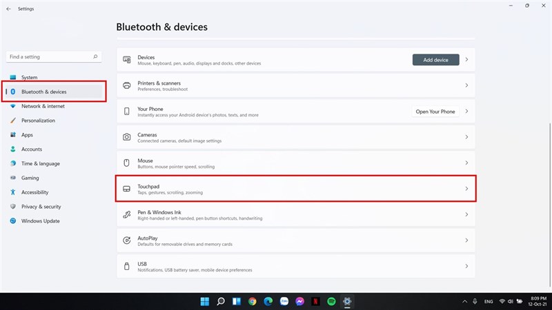 Cách bật các cử chỉ touchpad trên Windows 11
