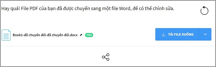 Cách chuyển file Excel sang Word đơn giản, dễ hiểu > Đợi chuyển đổi xong > Chọn Tải file xuống.