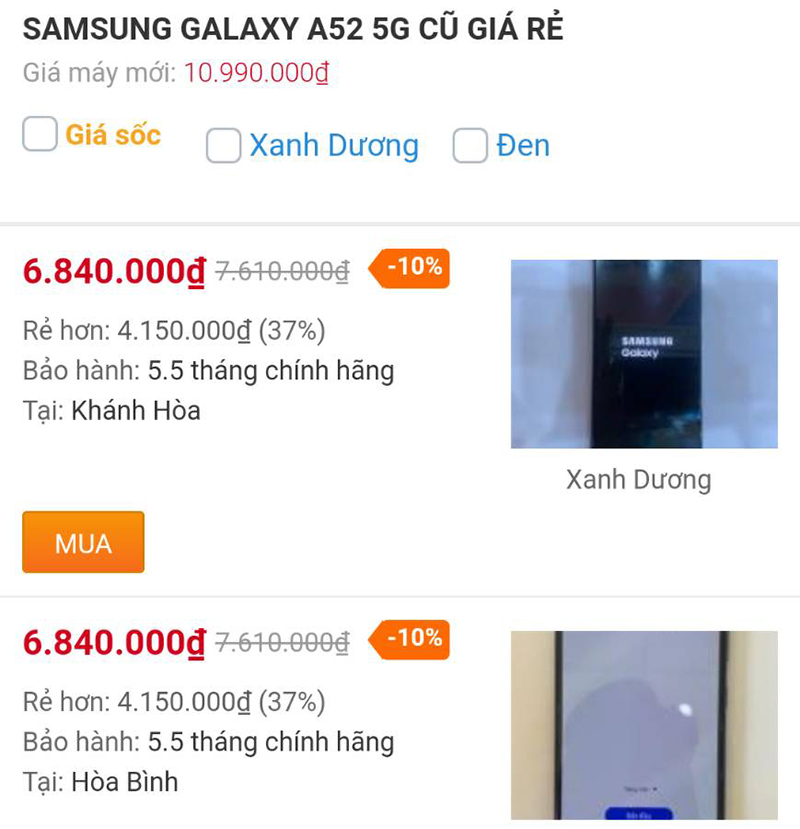 Galaxy A52 5G cũ