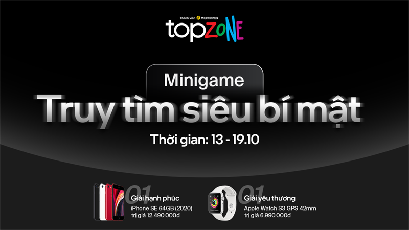Like page Topzone và chơi minigame, cơ hội ẵm về sản phẩm 