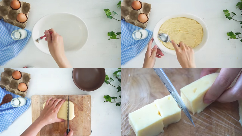 Shaping the cakes