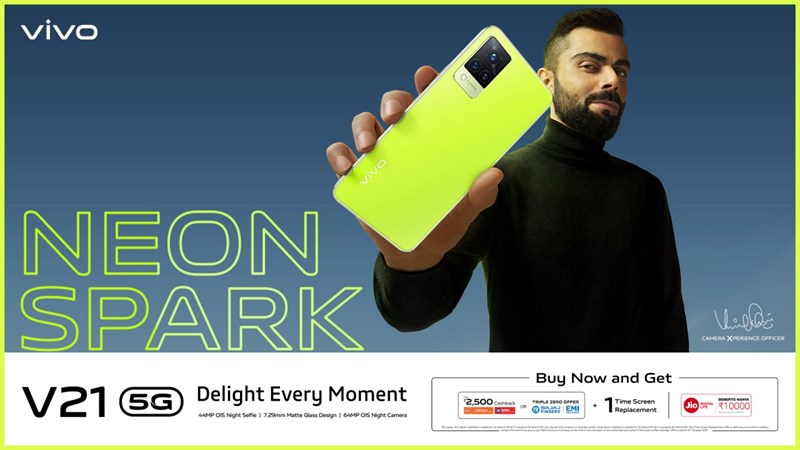 Vivo V21 5G Neon Spark đang được mở bán tại Ấn Độ