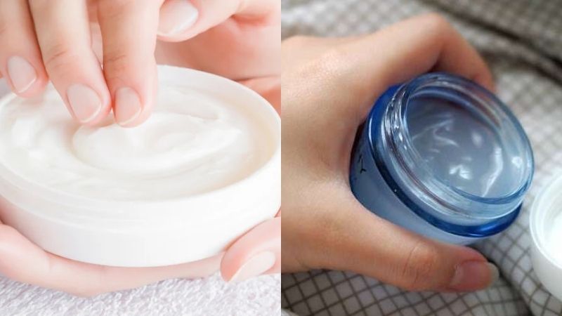 Kem dưỡng da mặt thường ở dạng cream và gel