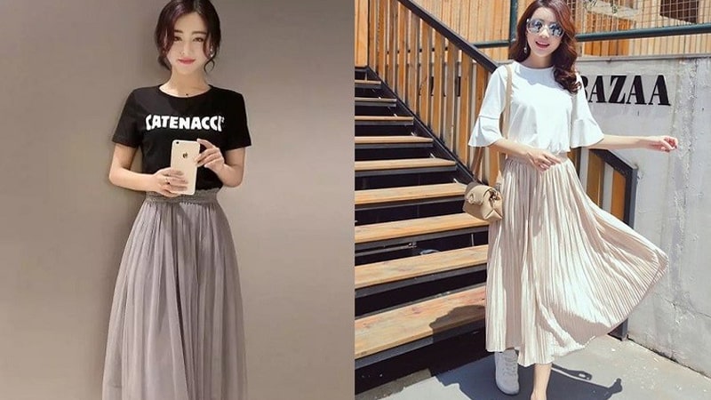 Váy đầm liền xếp ly dáng dài đẹp 2019 kiểu Hàn Quốc trẻ trung  Thời trang   Việt Giải Trí
