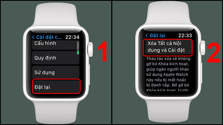 Reset lại Apple Watch