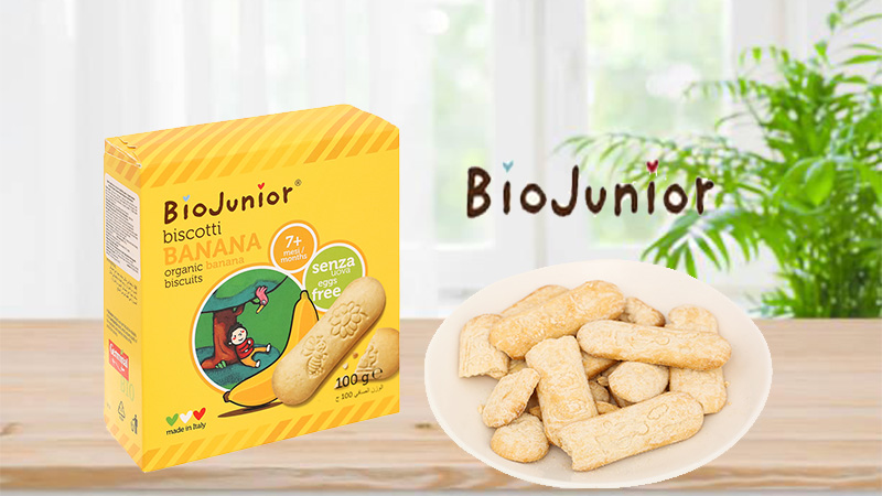 Bánh ăn dặm hữu cơ Biojunior vị chuối hộp 100g (từ 7 tháng)