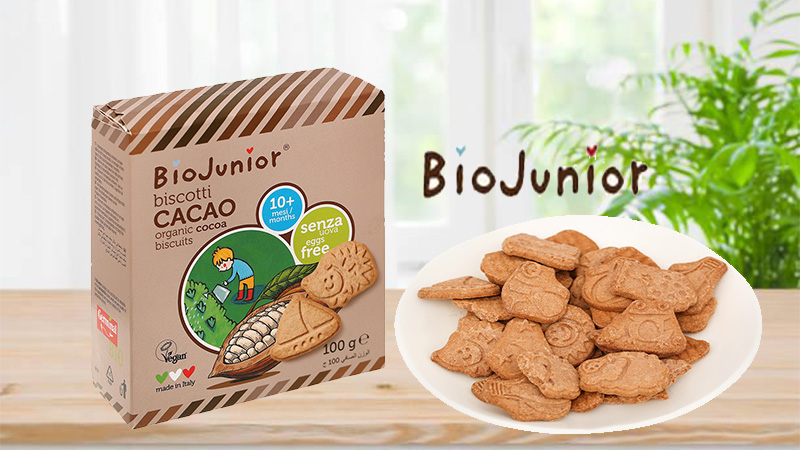 Bánh ăn dặm hữu cơ Biojunior vị cacao hộp 100g (từ 10 tháng)