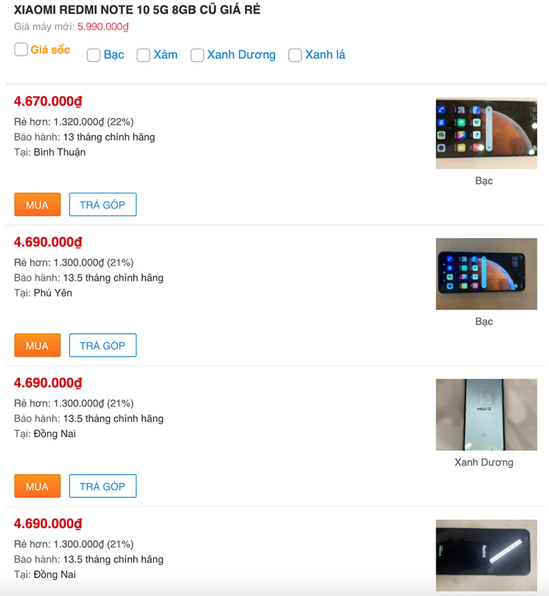 Săn ngay 3 điện thoại 5G cũ giá rẻ nay còn rẻ thêm với ưu đãi giảm giá