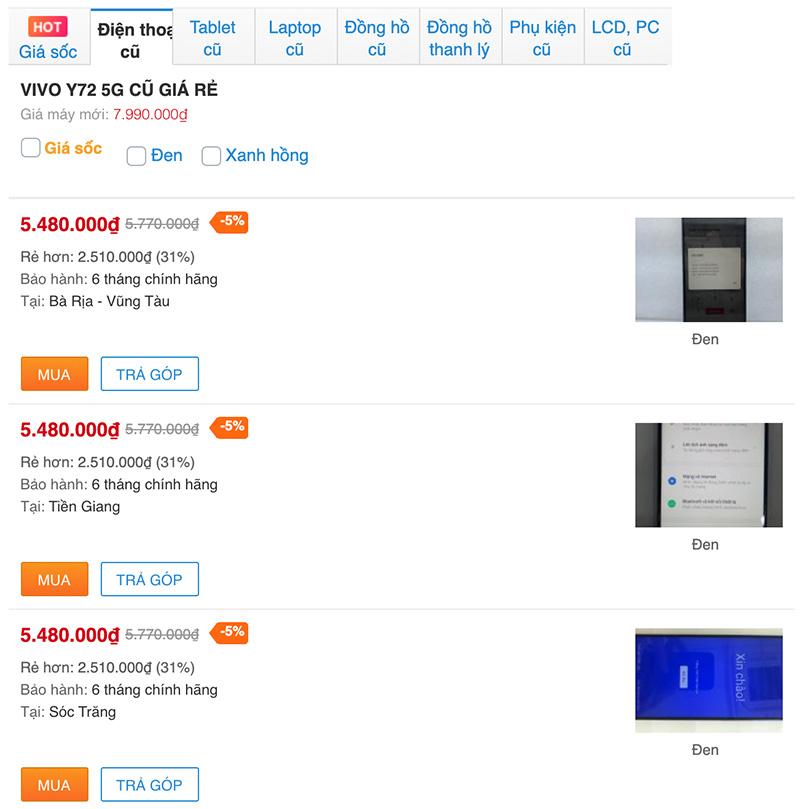 Săn ngay 3 điện thoại 5G cũ giá rẻ nay còn rẻ thêm với ưu đãi giảm giá