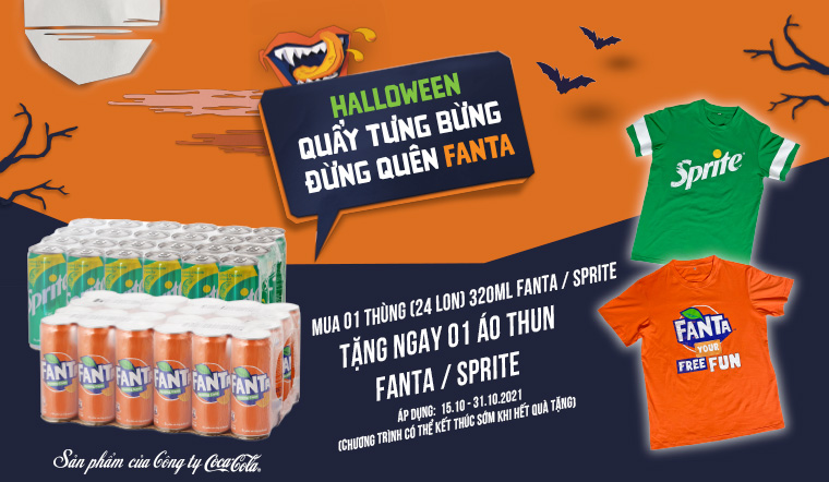 Mua 1 thùng Fanta/Sprite 320ml nhận ngay áo thun sành điệu