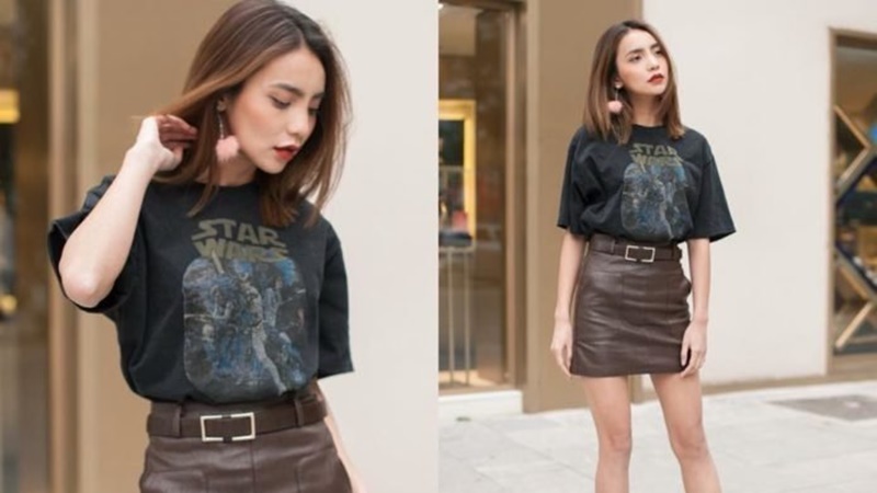 Học giới fashionista cách phối đồ với chân váy da siêu ấn tượng