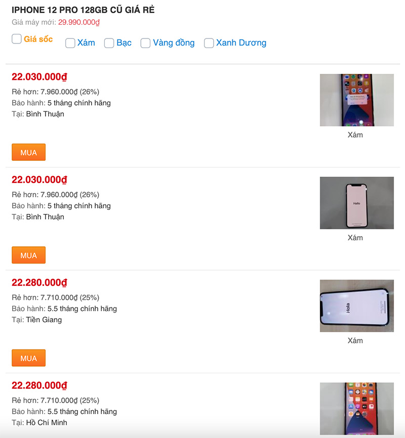 iPhone 12 Pro cũ giá bao nhiêu?