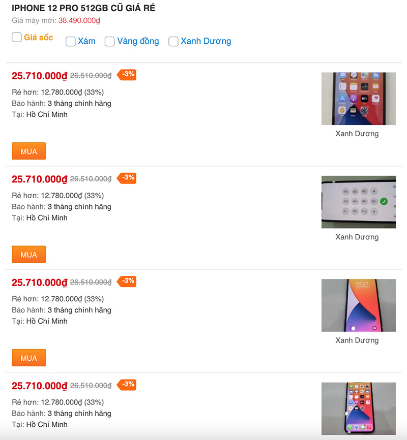 iPhone 12 Pro cũ giá bao nhiêu?