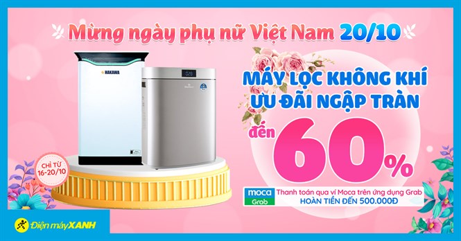 Sale ngày của Nàng - Máy lọc không khí giảm SỐC đến 60%, giao nhanh miễn phí. Nàng thích - chàng chi ngay!