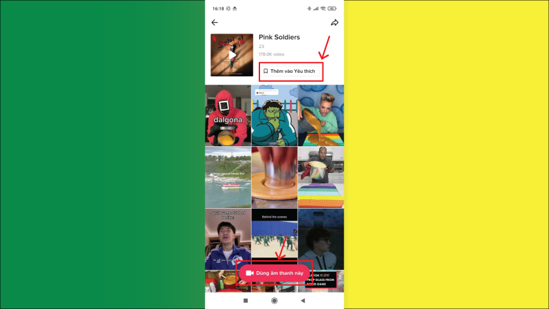 Nhấn vào nút "Thêm vào Yêu thích" để lưu nhạc nền Tik Tok