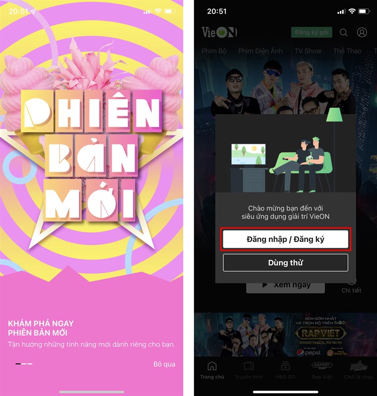 Cách tải và đăng ký tài khoản VieON