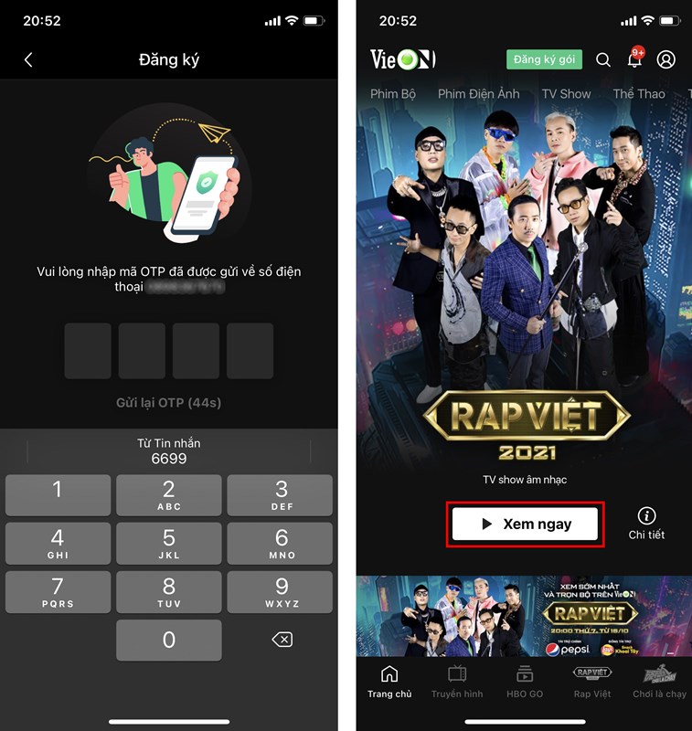 Cách tải và đăng ký tài khoản VieON