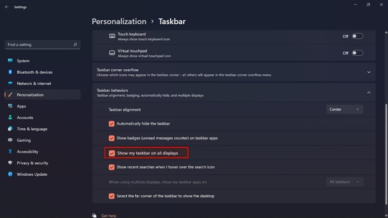 Cách hiển thị thanh taskbar trên nhiều màn hình trong Windows 11 Cách hiển thị thanh taskbar trên nhiều màn hình trong Windows 11