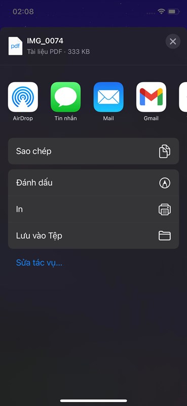 cách chuyển file ảnh sang PDF trên iPhone