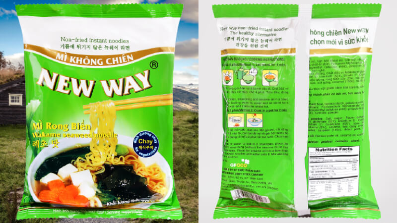 Mì không chiên vị chay rong biển New Way
