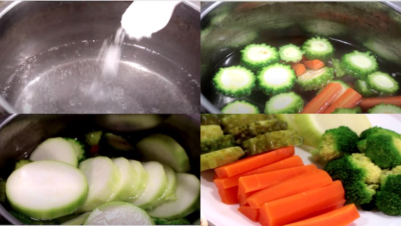 Luộc các loại rau củ
