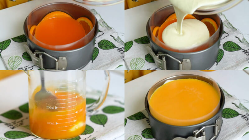 Hoàn thành bánh mousse cam sữa chua