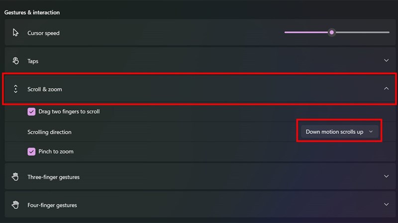 cách đảo ngược hướng cuộn chuột trên Windows 11