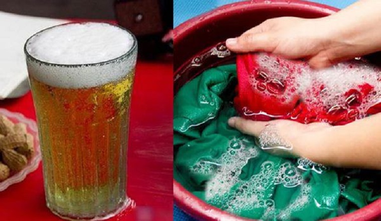 Mẹo giặt quần áo bị dính sơn cực dễ dàng với bia