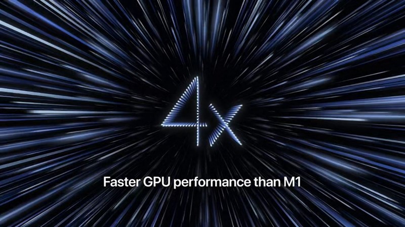 Apple M1 Mã sỡ hữu GPU 32 lõi lớn cho hiệu suất đồ họa nhanh hơn gấp 4 lần so với M1.