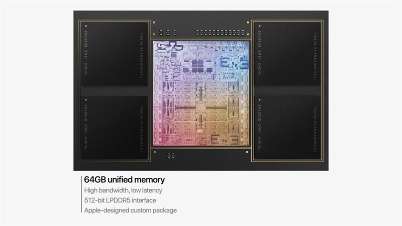 Apple M1 Max sẽ hỗ trợ bộ nhớ hợp nhất lên đến 64 GB.