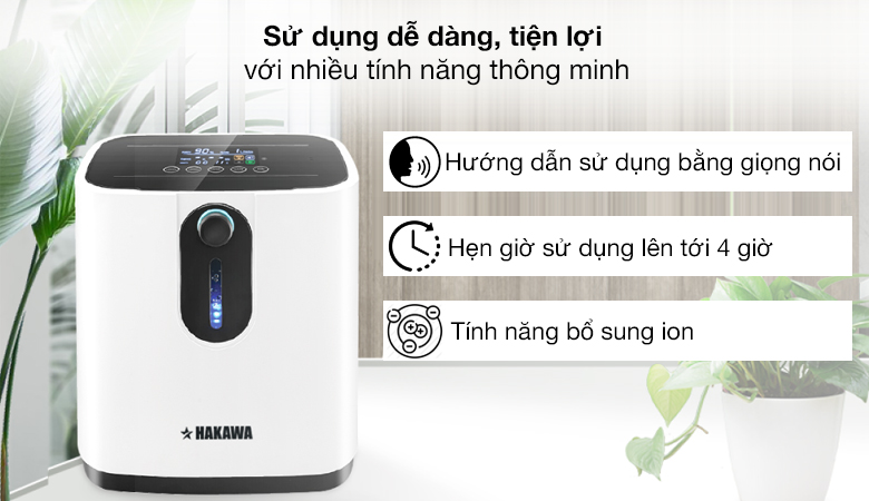 Máy tạo oxy HAKAWA của nước nào? Có tốt không? > Sản phẩm sử dụng dễ dàng, tiện lợi với nhiều tính năng thông minh